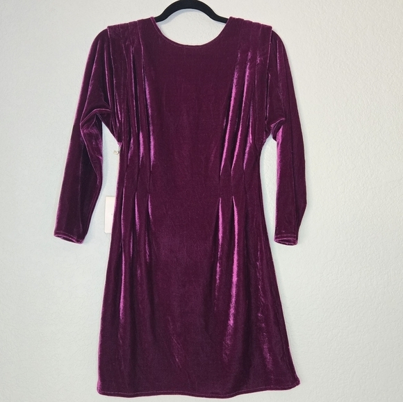 Tularosa X Revolve S Annette Dress Purple Velvet Long Sleeve Mini Dress - Picture 1 of 8